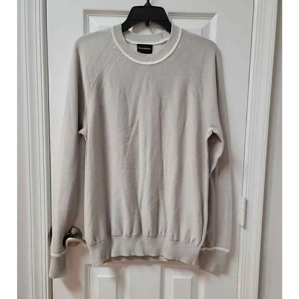 Club Monaco Stitch Cotton Crewneck Sweater SM
